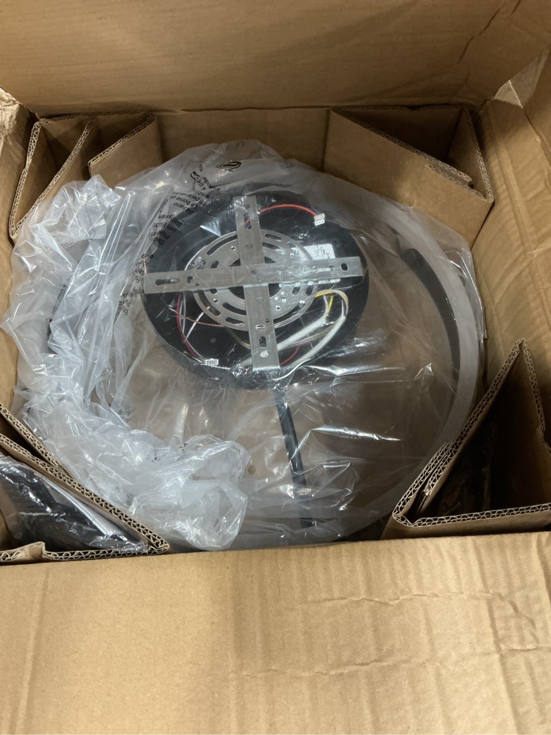 Condition photo showing Good Condition for rgb ceiling fan with lights, low profile ceiling fans with lights and remote, flush mount led fan light, modern bladeless fandelier for bedroom works with app, 16in black