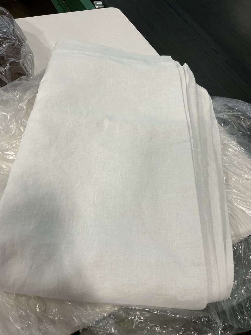 Condition photo showing Good Condition for european linen sheer curtain set (set of 1), 48x84, white