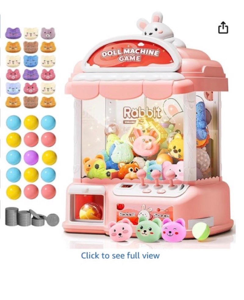 miaoke large claw machine for kids, musical electronic arcade game console with adjustable sound, christmas and birthday gift for kids, includes 30 toys & 24 game coins & 20 surprise eggs 