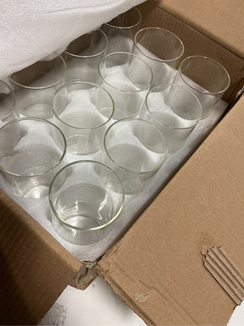 Condition photo showing Good Condition for 12pcs Glass Cylinder Vases for Centerpieces | 8 Inch Clear Flower Vase for Wedding Decorations, Floating Candle vases for Dinner Table, Bridal Shower, Office Home Décor
