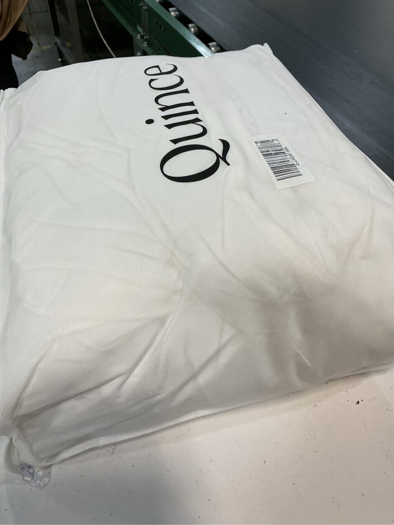 Condition photo showing As Is for all-season premium down alternative comforter, full/queen, white