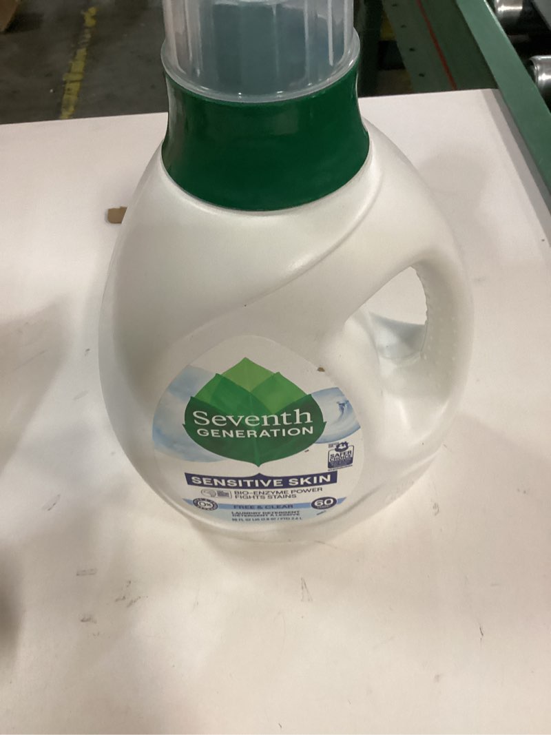 Condition photo showing Good Condition for Seventh Generation Liquid Laundry Detergent, Free & Clear, 60 Loads, USDA Certified 97% Biobased, 90 Fl Oz