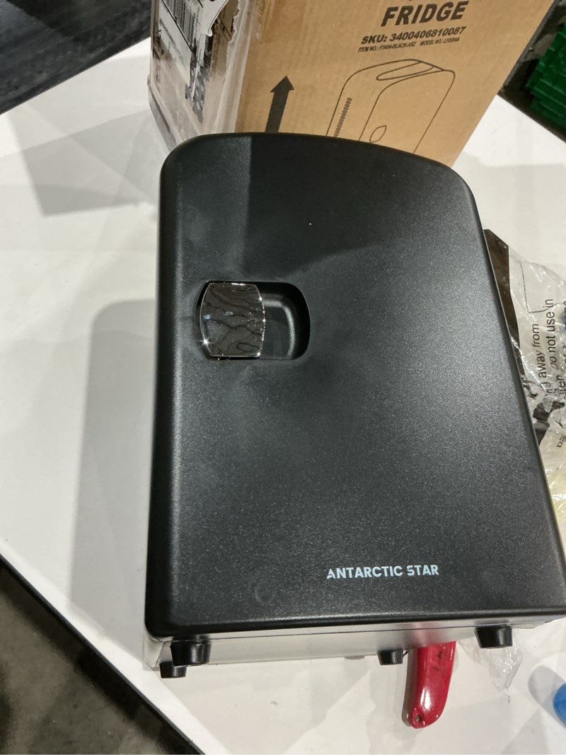 Condition photo showing Good Condition for Antarctic Star Compact Refrigerator, Portable Mini Fridge, Skin Care 4L Capacity/6 Cans, for Bedroom, Car, Office & Dorm, Small Cooler for Cosmetics, Beverage and Food, Black Black Normal