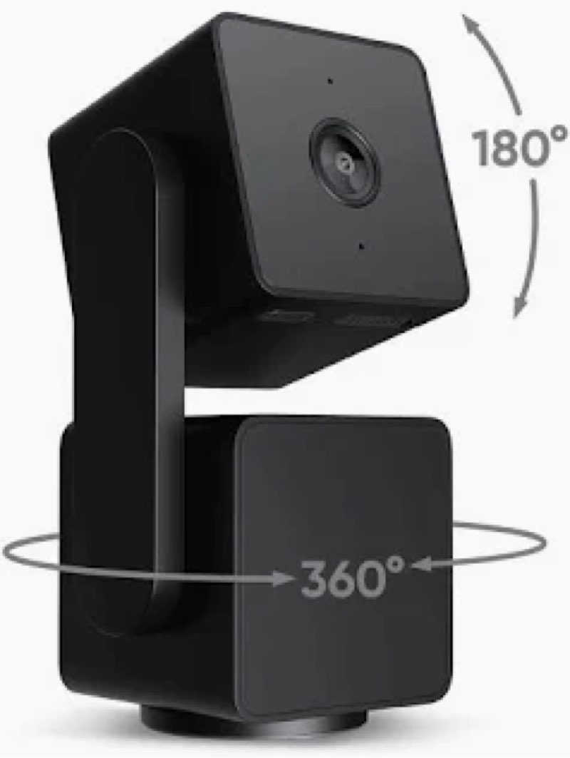 wyze cam pan v3 indoor/outdoor ip65 1080p 360° pan/tilt/zoom wifi smart home security camera, motion