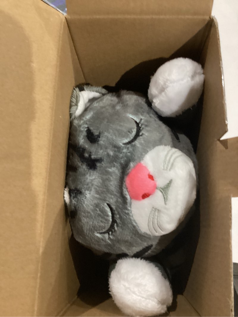Condition photo showing Good Condition for HuggieKitty | Comfort Purring Companion with Heartbeat Sleep Aide for Cats & Kittens, Heating for Calming Relief, Carrier & Behavioral Training Essential, Breeds, Pet's Know Best | Grey
