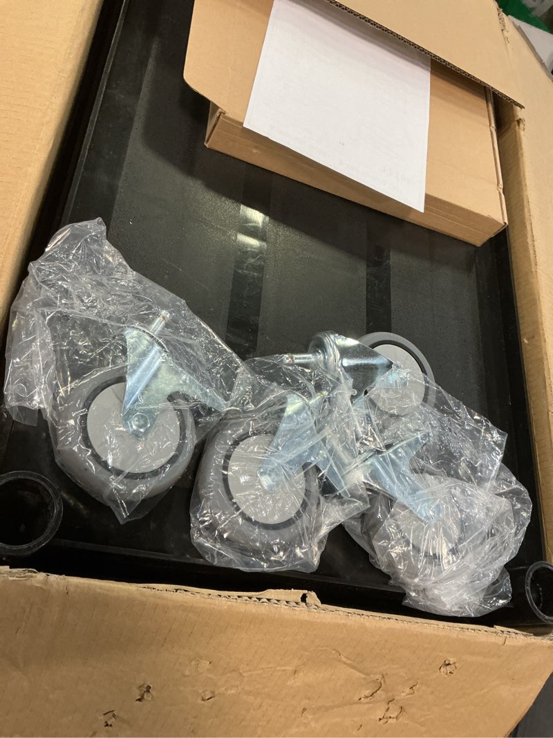 Condition photo showing Good Condition for 3-Tier Rolling Utility Cart - 4 Anti-Tangle Lockable Quiet Casters, 540LB Large Capacity, Commercial Service Cart for Restaurant/Office/Warehouse/Hotel/School, Black (40L x 19.5W x 37.8H in)