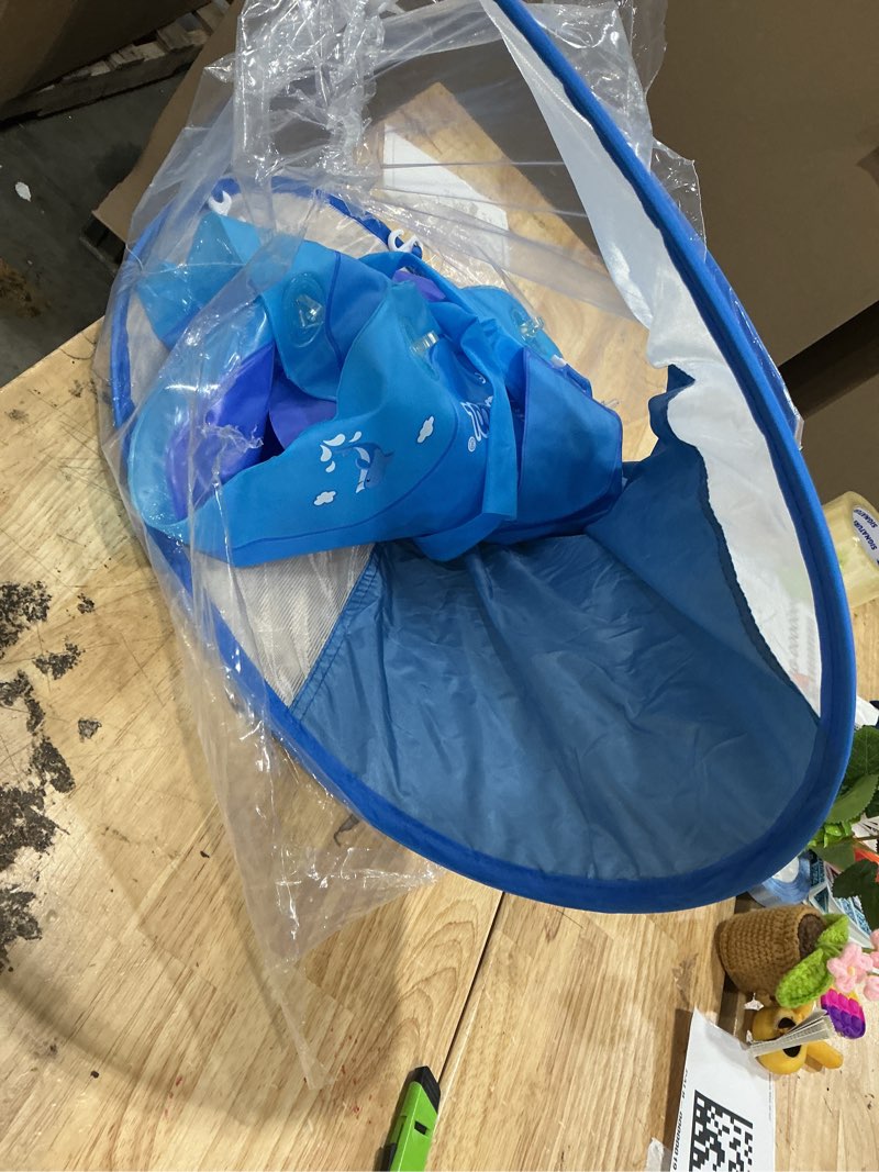 Condition photo showing Good Condition for baby pool float with canopy upf50+, 5 point safety buckle for 3-36m | no flip over,inflatable toddler floaties infant pool floats with double air chambers, baby beach essentials/traval