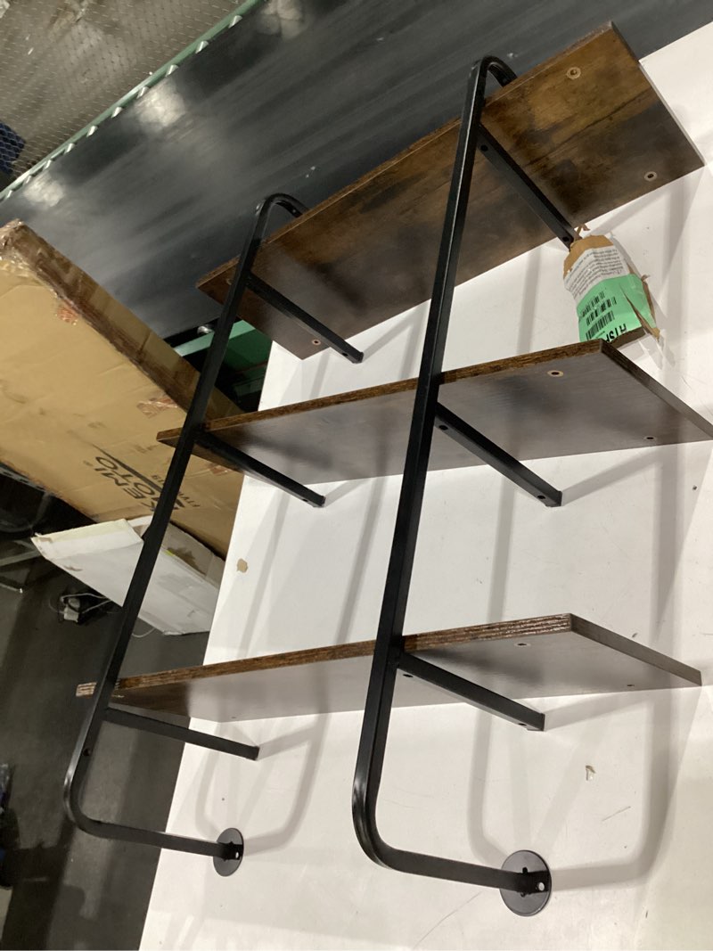 Condition photo showing New/Like New for 3 tier industrial pipe floating shelf, 24" kitchen wall shelves | with towel bar & 6 hooks, coffee bar shelves display bookshelf wall shelf for kitchen, bathroom, home décor, rustic brown rustic brown 24 inch?3 tier?
