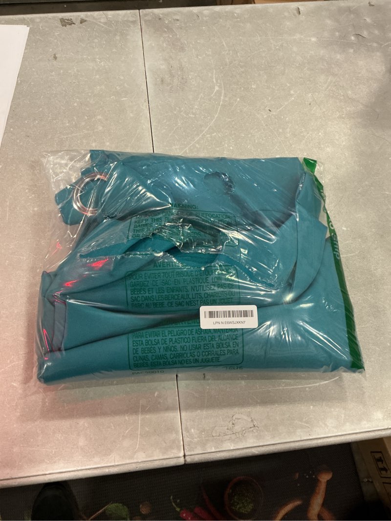 Condition photo showing As Is for town & country basics cabana solid heavyweight indoor outdoor curtains, light filtering opacity with grommet top, water repellent, 2-pack set, 54"x84", dark teal dark teal 54"w x 84"l (pack of 2)
