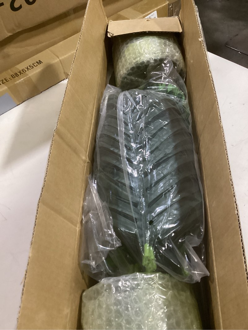 Condition photo showing Good Condition for 4ft 2pcs large artificial plants fake palm tree tropical palm leaves faux palm plants tall tree indoor real touch plastic monstera leaves for home garden outdoor office decor (4ft/125cm-2pcs)