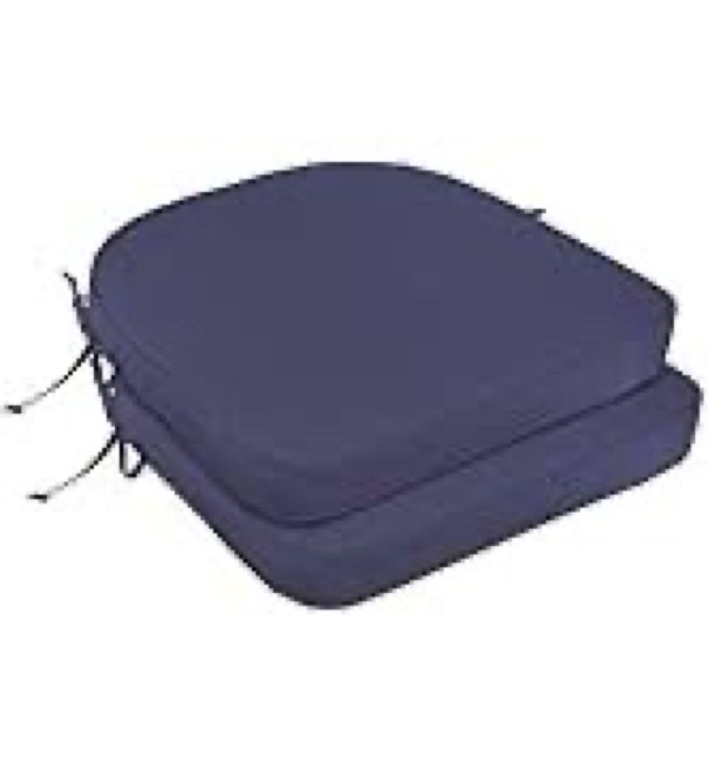 Metliv 2 Pack Outdoor Chair Cushions 16x17 Inch, Water Repellent U-Shaped Patio Seat Cushions, All W