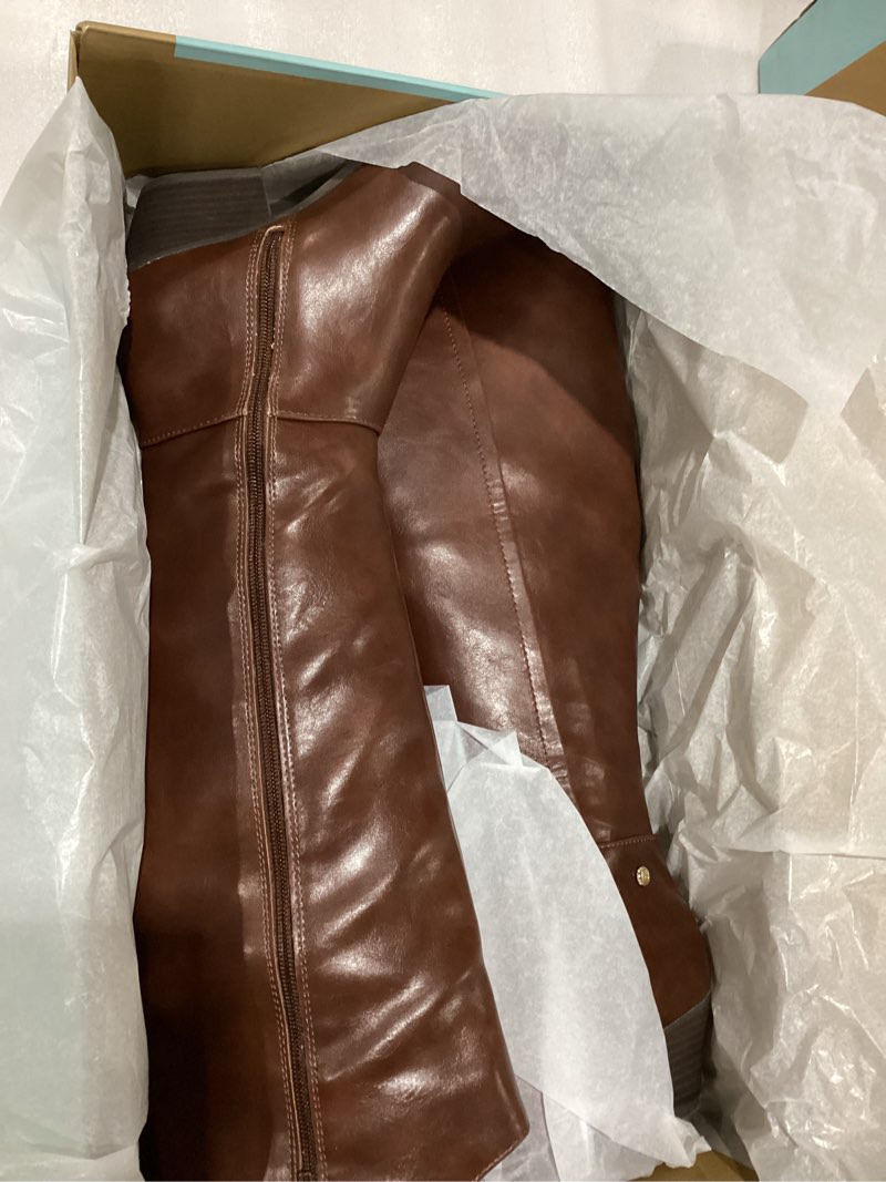 Condition photo showing New/Like New for LifeStride Women's Reese Western Tall Riding Boots Knee High 7 Chestnut