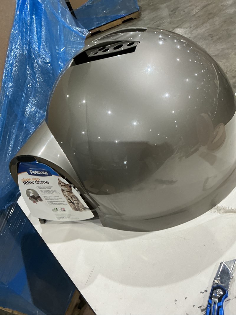 Condition photo showing As Is for petmate® booda cleanstep™ litter pan -brushed nickel