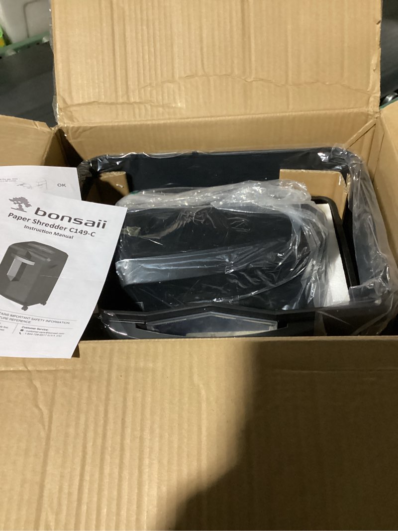 Condition photo showing New/Like New for bonsaii paper shredder, 18-sheet 60-minutes shredder for office heavy duty cross-cut shredder with 6 gallon pullout basket 4 casters(c149-c) 1 8 sheet cross cut