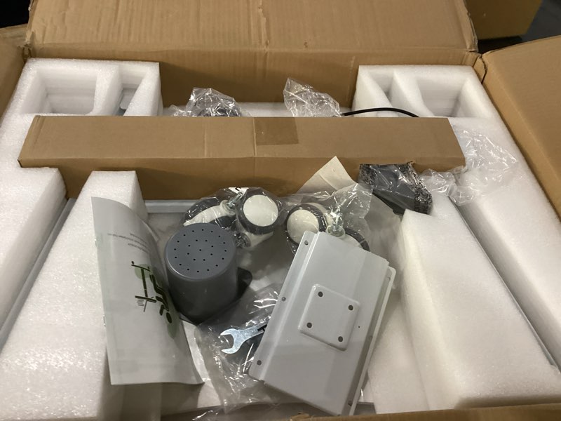 Condition photo showing New/Like New for Mobile Standing Desk, Height Adjustable Rolling Laptop Desk, 27 inches Portable Sit Stand Desk with Wheels and Hook, Pneumatic Computer Table, White White Wood-top