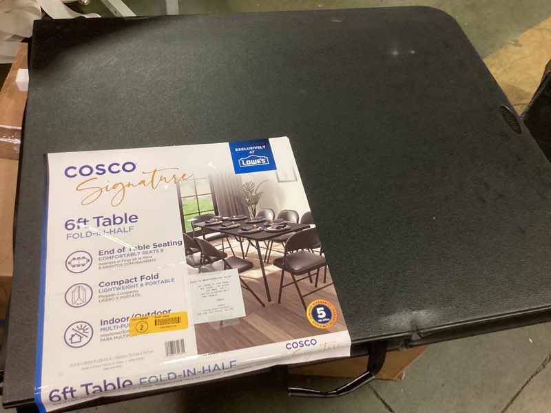 Condition photo showing As Is for Cosco 6ft Rectangle Steel Folding Table