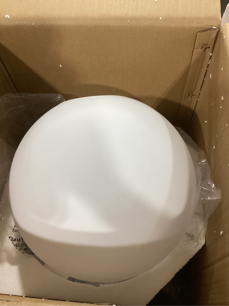 Condition photo showing Good Condition for Mccokaige 14 Inch Nickel Mid Century Modern Pendant Light Pendants for Kitchen Island Frosted Milky 