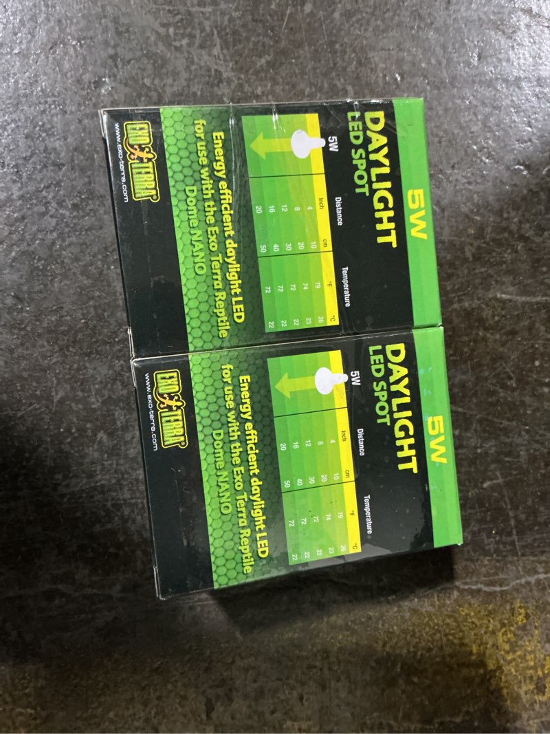 Condition photo showing New/Like New for ((BIDDING ON 2))ExoTerra 5w led spot daylight