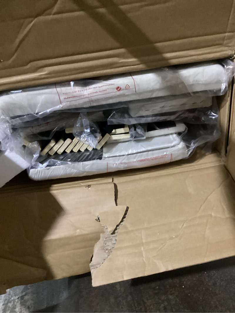 Condition photo showing Good Condition for (Similar Too)Queen Size Bed Frame with Vertical Chanel Tufted Headboard and Wingback, Upholstered Platform Bed, Strong Wooden Slats, Easy Assembly, Noise Free, No Box Spring Needed, Beige Velvet Beige Queen