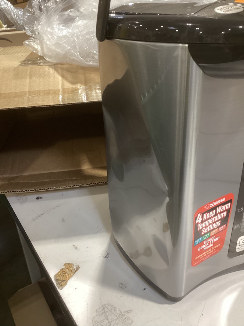 Condition photo showing As Is for Zojirushi Micom Water Boiler and Warmer (135 oz. / 4L, Silver) 4.2 Quarts Boiler