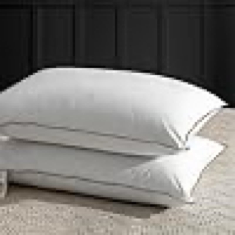 apsmile medium firm feathers down pillow standard size set of 2, luxury feathers pillow for sleeping, 100% organic cotton cover hotel bed pillow for side sleeper (white
