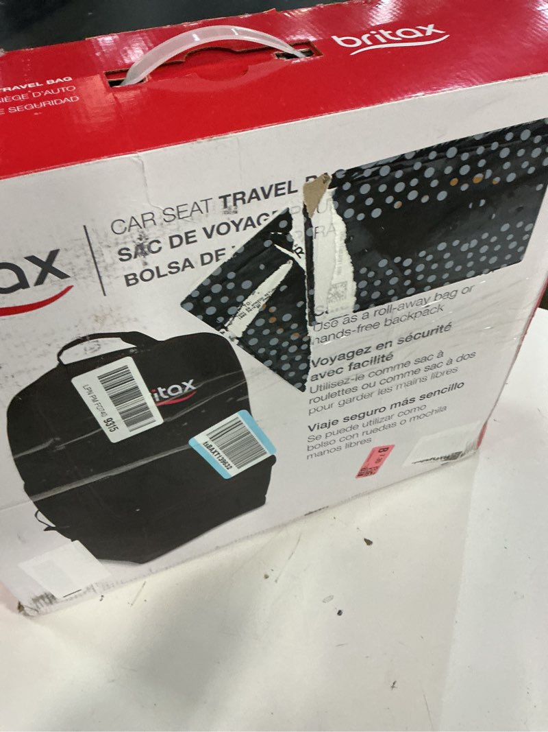 Condition photo showing Good Condition for britax car seat travel bag with padded backpack straps | water resistant + built-in wheels + multiple carry handles solid