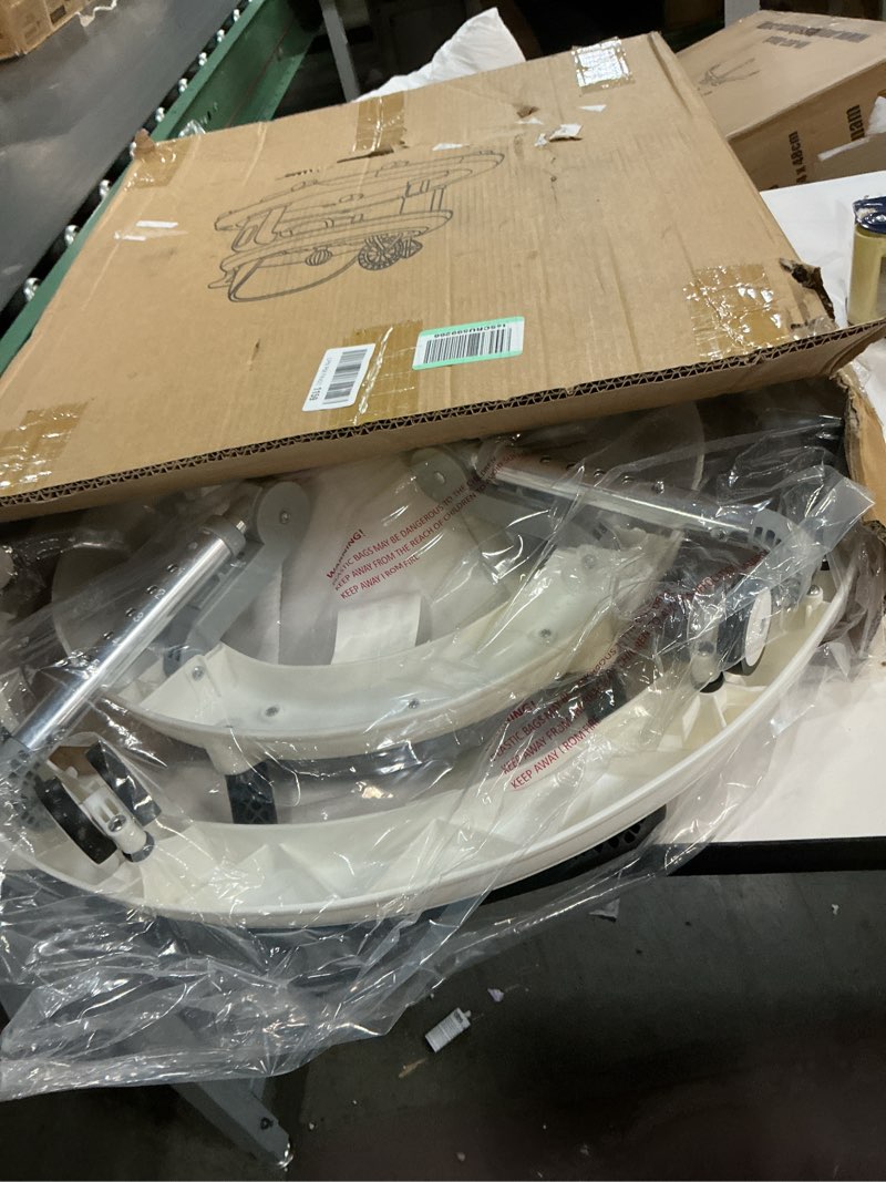 Condition photo showing Good Condition for Baby Walker with Wheels 4 in 1 Foldable Activity Center with Mute Wheels Adjustable Heights Anti-Fall Activity Center for Boys Girls Safe Infant Toddler Walker with Footrest for 6-24 Months Grey