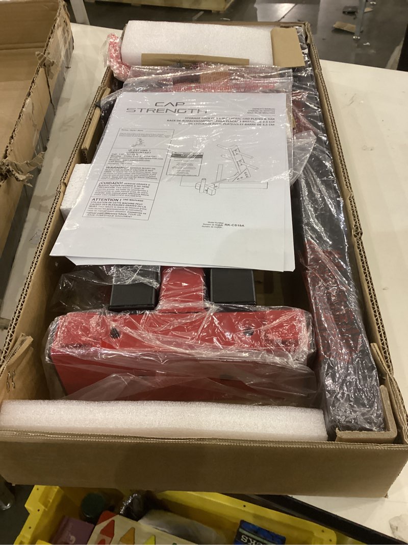 Condition photo showing Good Condition for CAP Barbell Weight Plate Rack for 1-Inch Weight Plates Red, Deluxe 1" Plate Tree