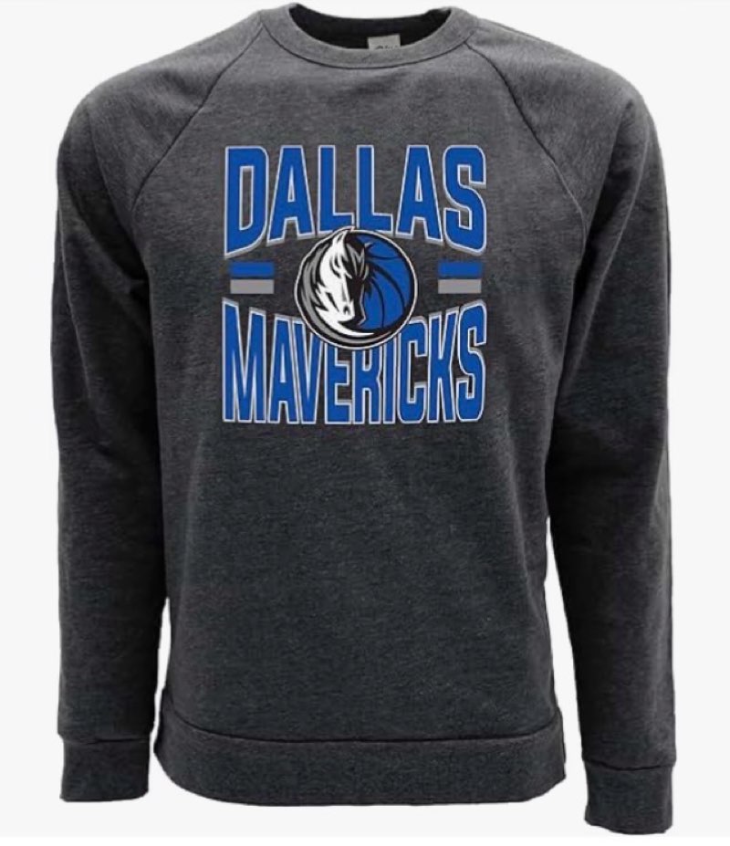 Blue 84 Dallas Mavericks NBA Officially Licensed Tri-Blend Crewneck Sweatshirt Flyline, X-Large Team
