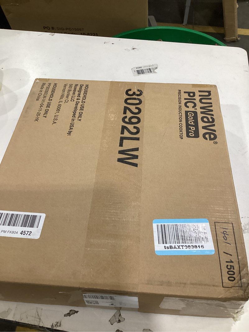 Condition photo showing New/Like New for Nuwave Gold Precision Induction Cooktop, Portable, Large 8” Heating Coil, 12” Shatter-Proof Ceramic Glass Surface, 51 Temp Settings from 100°F - 575°F, 3 Watt Settings 600, 900, & 1500 Watts (Renewed)
