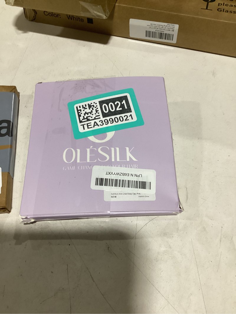 Condition photo showing Good Condition for olesilk mulberry silk bonnet for sleeping women, real silk, not satin pink medium pink