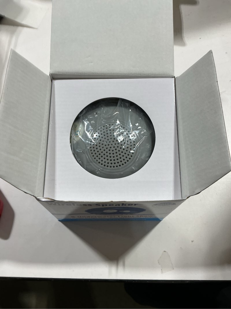 Condition photo showing Good Condition for floating pool speakers with colorful lights, ip68 waterproof bluetooth speaker for pool, crystal clear sound hot tub speaker for pool, spa and outdoor gray