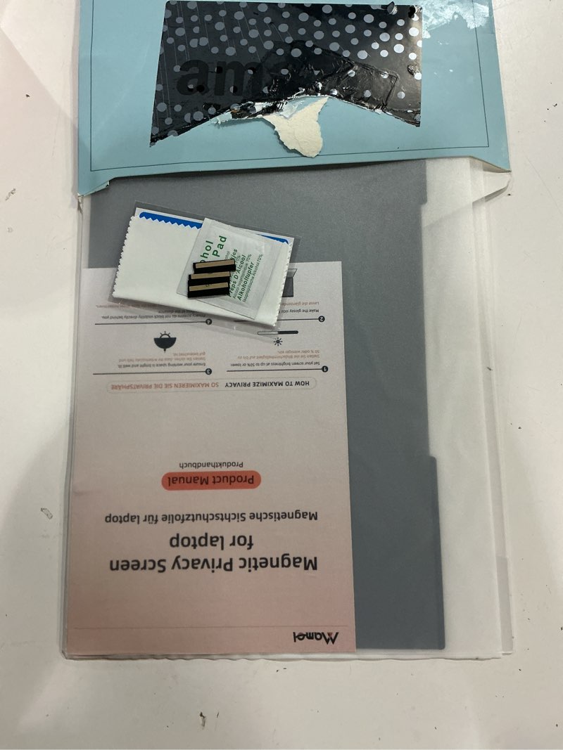 Condition photo showing New/Like New for mamol magnetic laptop privacy screen 16 inch,16:9 aspect removable anti glare blue light privacy filter, black shield compatible with hp/dell/acer/asus/samsung/lenovo/thinkpad envy 16 inch 16:9 aspect
