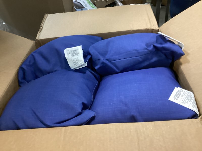 Condition photo showing Good Condition for Fancy Homi 4 Packs Blue Decorative Throw Pillow Covers 16x16 inch/40x40 cm, Super Soft Faux Suede Decor Square Pillow Case, Solid Cushion Cover for Couch Living Room Sofa Bedroom 16" x 16" (Pack of 4) Blue