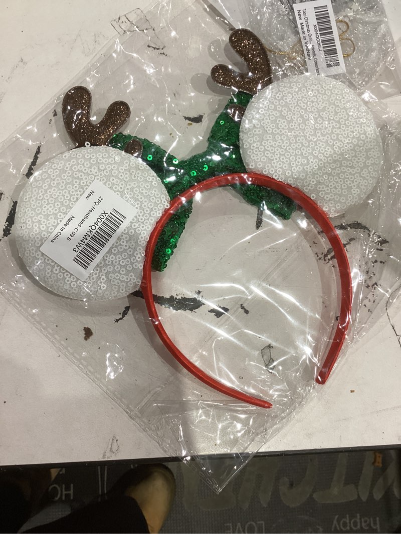 Condition photo showing New/Like New for Glitter Mouse Ear Headband, Christmas Candy Hair Accessories For Adults Women, Christmas Holiday Cosplay Costume Party