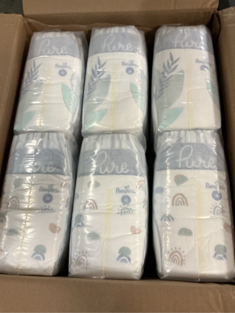 Condition photo showing New/Like New for Pampers Pure Protection Baby Diapers, Size 4, 150 Count, Up to 100% Leakproof, Premium Plant-based Skin Protection, Hypoallergenic Soft Diapers Size 4 150