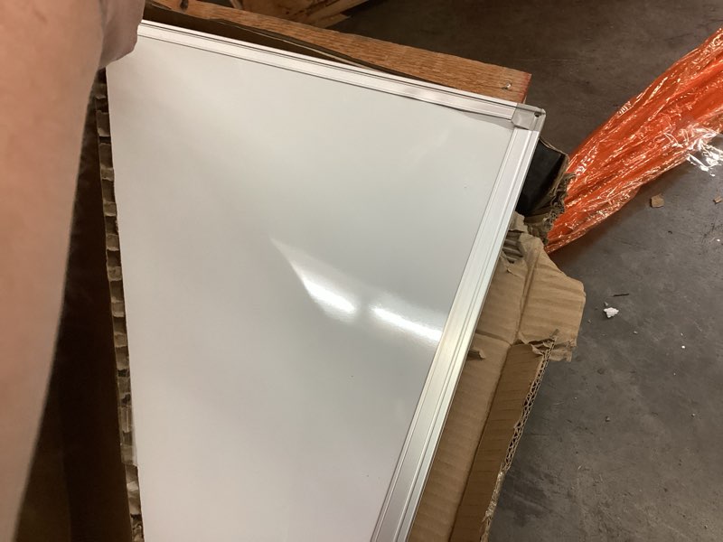 Condition photo showing As Is for Magnetic Dry Erase Board 96 x 48 inches, Maxtek 4" x 8" Whiteboard for Wall, Large White Board Dry Erase Foldable Wall-Mounted Aluminum Frame Erase Board with Marker Tray for Office Home and School 96"W x 48"H Style B