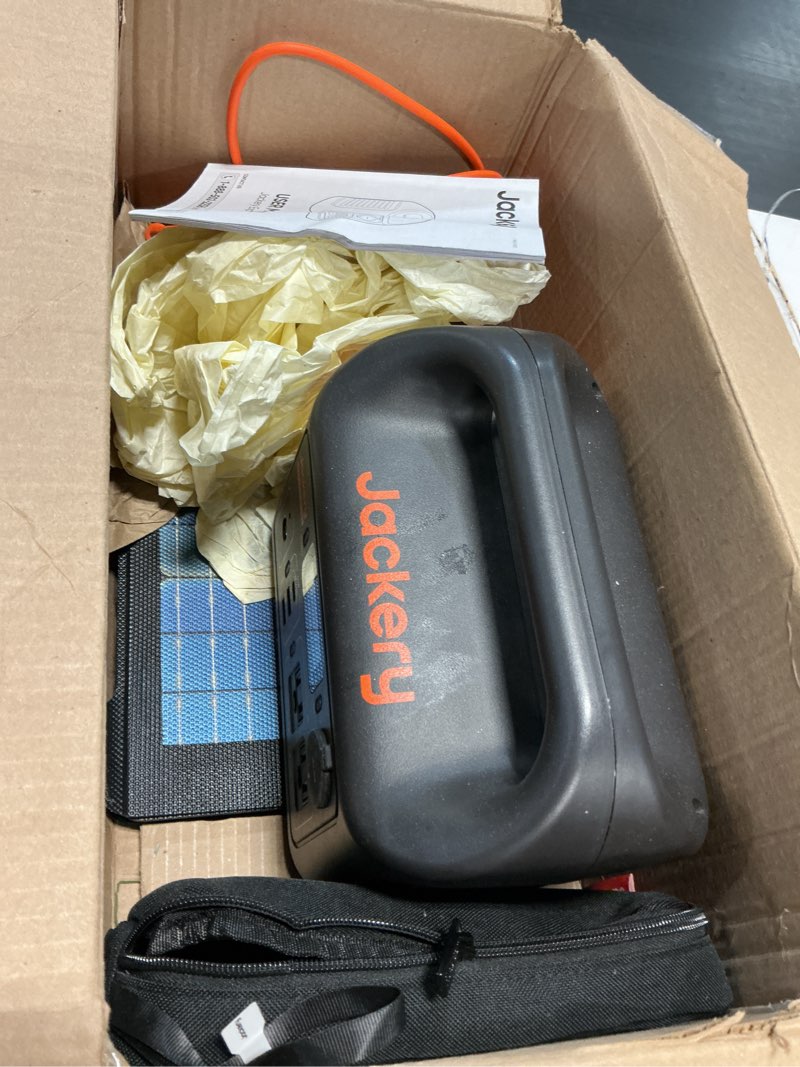 Condition photo showing Good Condition for jackery solar generator 300, 292wh power station with 40w solar panel, 300w pure sine wave ac outlet for rv outdoors camping travel blackout e300+40w