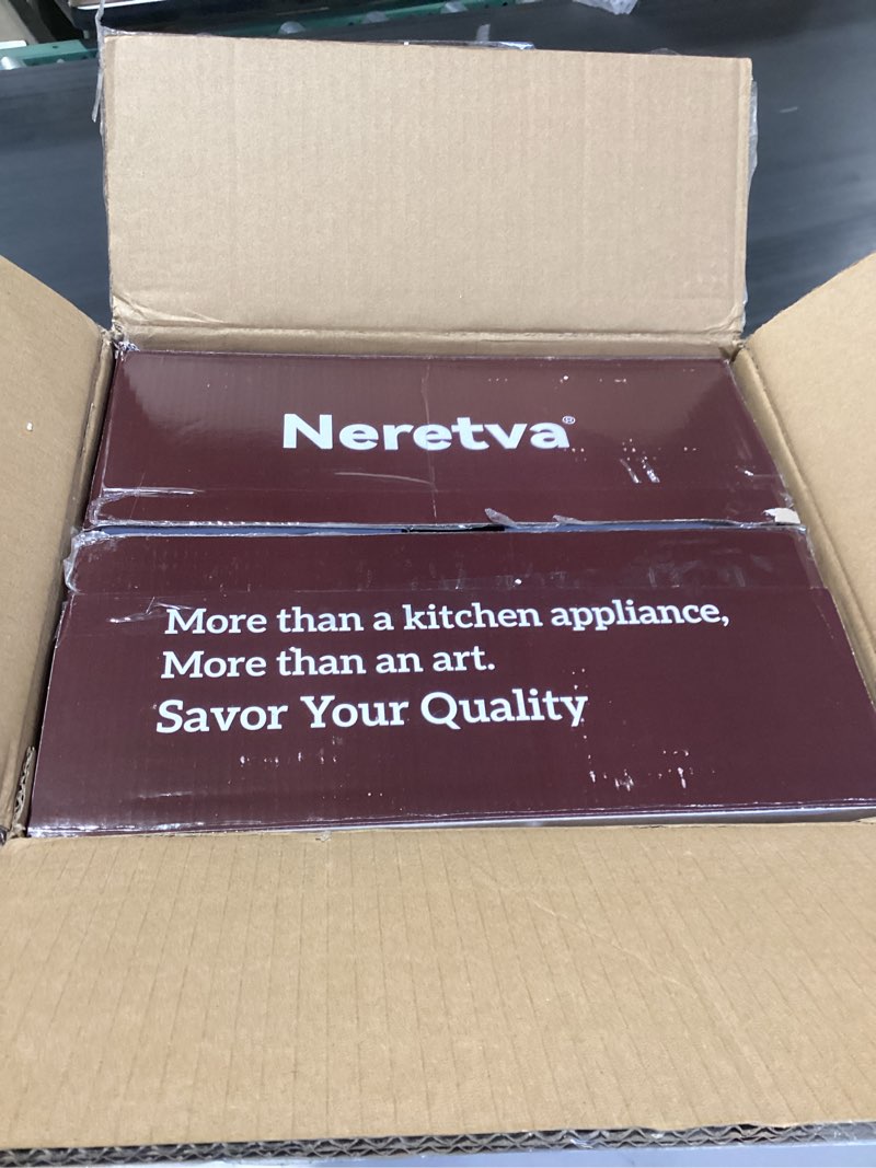 Condition photo showing As Is for Neretva Bread Maker, 3.3LB Larger Bread Machine 15-in-1 Stainless Steel & Nonstick Ceramic Pan & Auto Nut Dispenser Breadmaker Machines Full Touch Panel with Gluten Free White Wheat Rye French Pizza Silver