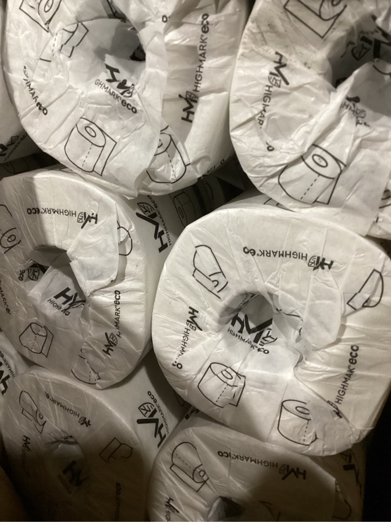 Condition photo showing New/Like New for highmark(r) 100% recycled 2-ply bath tissue, white, 550 sheets per roll, case of 80 rolls