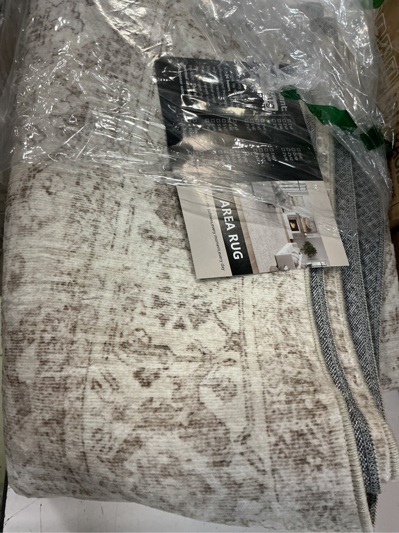 Condition photo showing Good Condition for fmfunctex 4x6 washable area rug neutral vintage beige distressed non slip low pile traditional indoor carpet for living room bedroom soft retro mat throw rug for dining office kitchen dorm entryway beige 4' x 6' (rectangular)