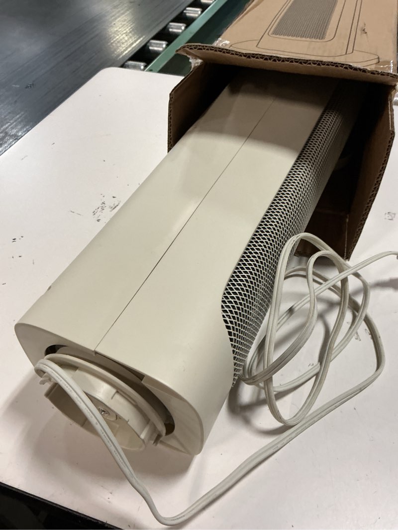 Condition photo showing Good Condition for patio heater and fan combo for indoor use with 3 heat levels,space for garage backyard room indoor,1500w infrared heater with remote control,15h timers,waterproof,quiet,for office, white beige