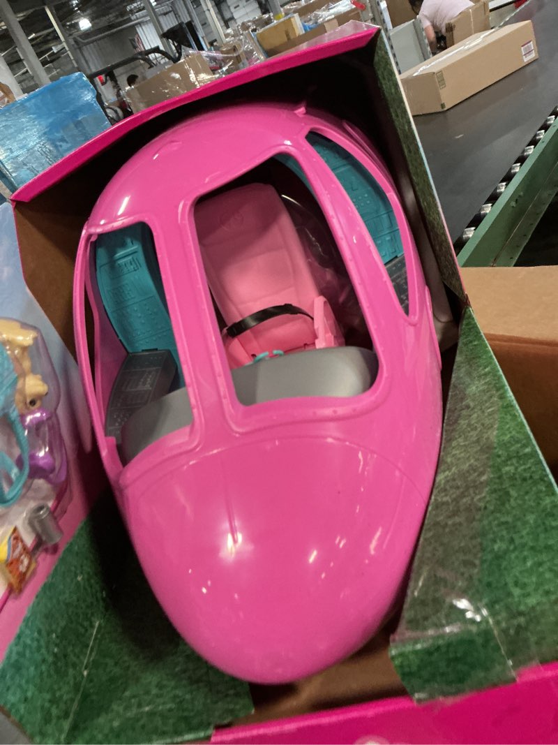 Condition photo showing Good Condition for barbie dreamplane airplane playset with puppy and snack cart  15+ accessories
