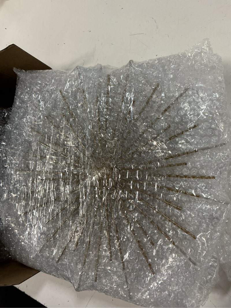 Condition photo showing Good Condition for barydat 6 pcs gold sunburst wall decor metal bling starbursts wall art mid century modern round decoration radial boho home artwork for living room hanging accents bedroom entryway dorm