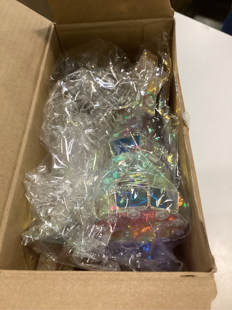 Condition photo showing Good Condition for Set of 3 Size Prismatic Iridescent Christmas Trees with LED Lights Holographic Christmas Tree Glow Colorful Lights Prismatic Xmas Decoration for Indoor Outdoor Desktop Decor Holiday Gift