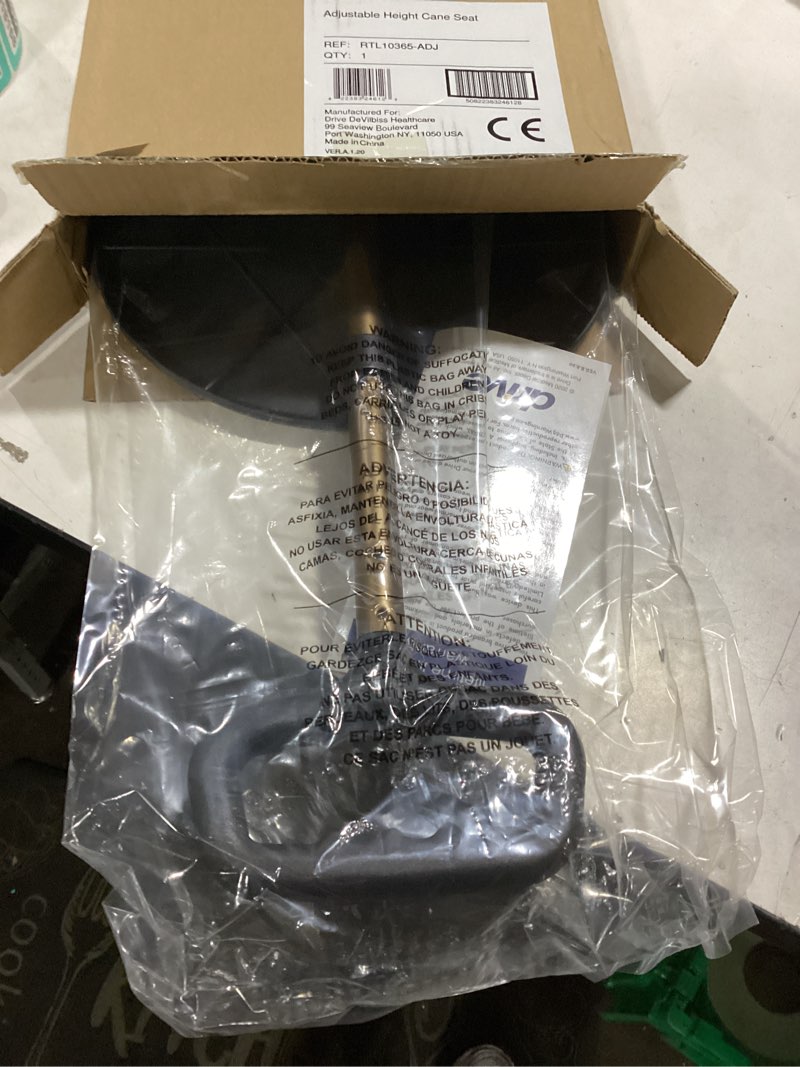 Condition photo showing New/Like New for Drive Medical RTL10365-ADJ Adjustable Lightweight Folding Cane with Seat, Black New Model