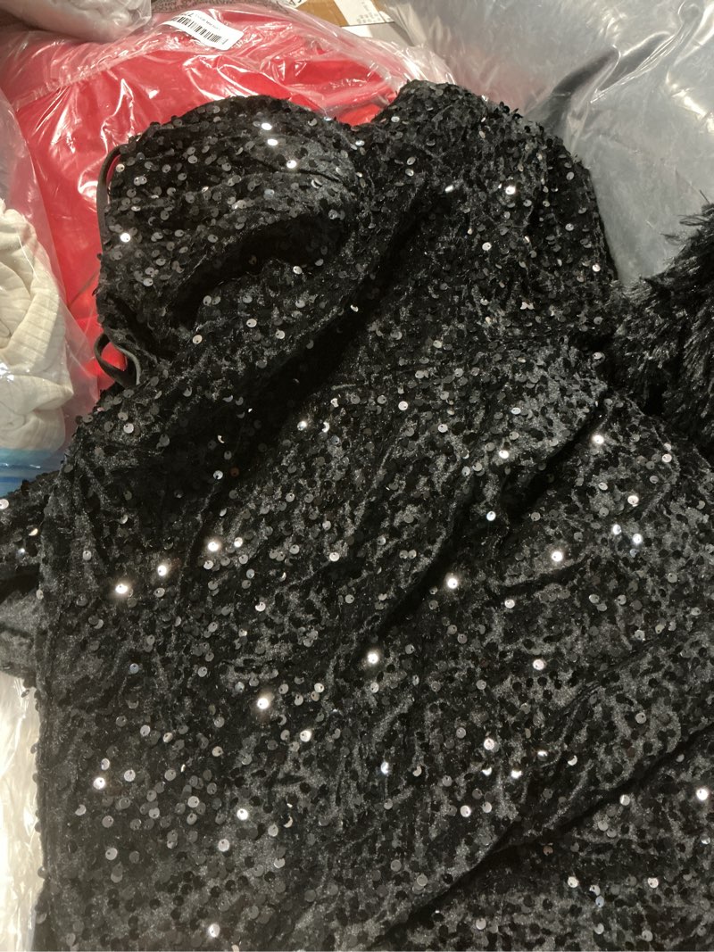 Condition photo showing Good Condition for evening formal dresses for women sequin prom cocktail dress party sexy maxi elegant night gown black x-large
