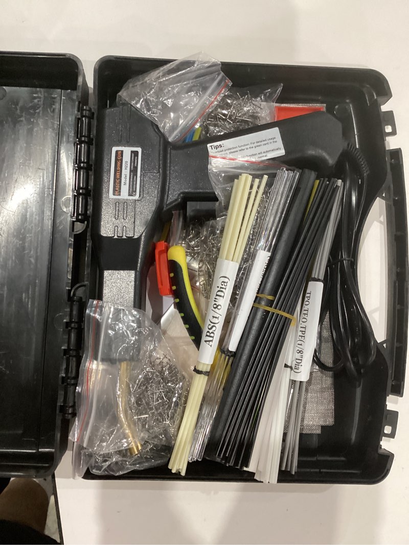 Condition photo showing Good Condition for Upgraded 220W Plastic Welder, 2 in 1 Plastic Welding Repair Welder Kit 1000PCS Hot Stapler Soldering Gun with 100PCS Plastics Welding Rods Car Bumper Repair Kit for Most Plastics(Black)