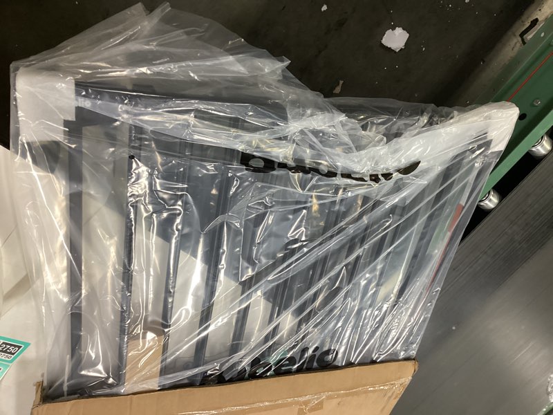 Condition photo showing New/Like New for Babelio 29.7-46.5" No Bottom Bar Baby/Dog Gate for Stairs, House and Doorways, Auto Close Safety Pet Gates with Large Walk Thru Door, Hardware Mount, Black Boundless - Black 29.7-46.5"W x 28"H