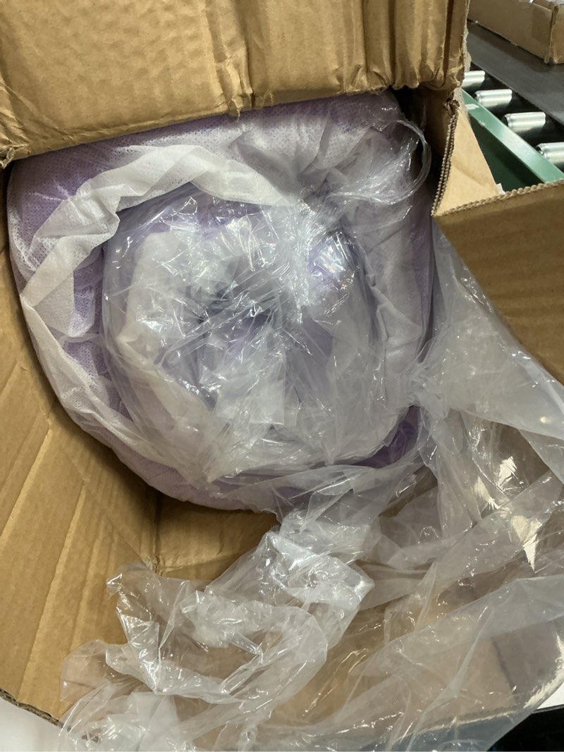 Condition photo showing As Is for 2 inch egg crate queen memory foam mattress topper, lavender scent gel infused foam mattress topper for pressure relief, certipur-us certified queen bed topper, purple, 60"×80" 2 inch queen purple